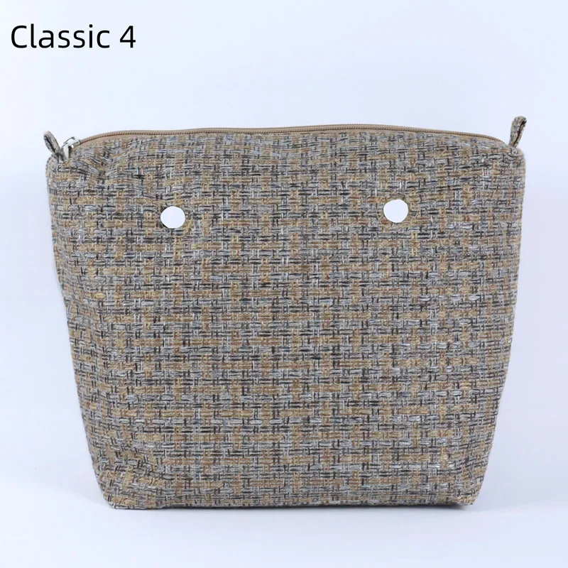 Tanqu Classic Mini Linnen Canvas Organizer Stof Binnenvoering Inzetstuk Voor Obag Mini O Tas Dames Handtas Accessoire: WIT