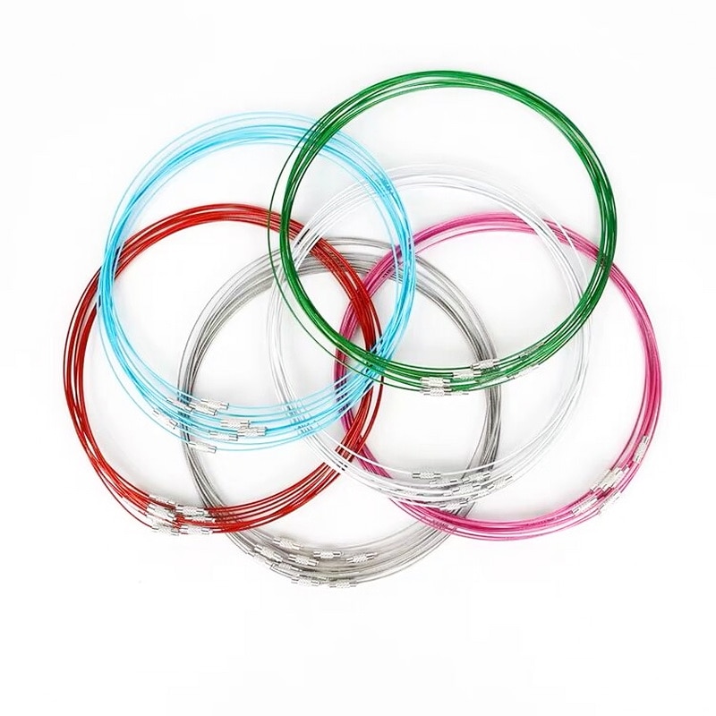 Torquímetro de fio de aço inoxidável, 1mm fino colar de fivela turnfivela torques aprovação 45cm