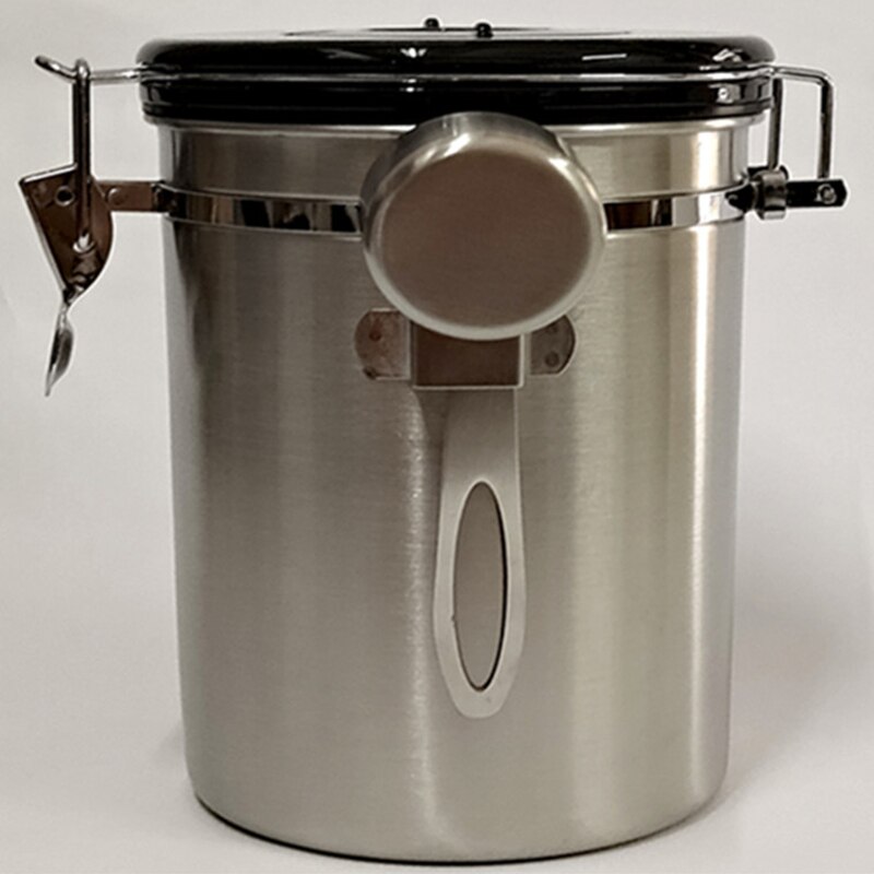With Exhaust Valve Canister Sugar Coffee Bean Kitchen Sealed Can Vacuum Jar Food Tea Storage Container Pot Home Stainless Steel