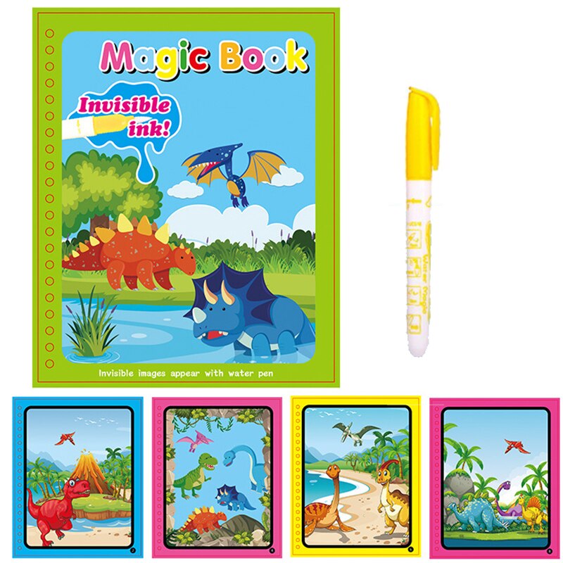 2021 nuovi bambini che imparano il disegno Set riutilizzabile magico libro di acqua bordo Colorling educazione sensoriale sirena giocattoli del fumetto: dinosaur