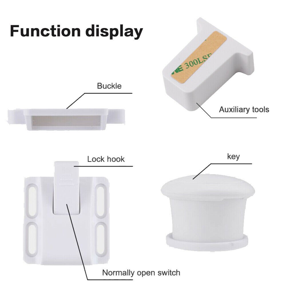4PCS Magnetic Safety Invisible Cupboard Lock Baby Child Pet Proof Drawer Security