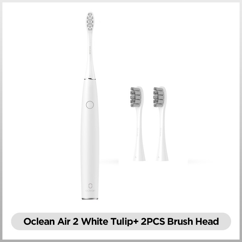 Oclean Air 2 Sonic Electric Toothbrush IPX7 Waterproof Fast Charging 40 days 3 Brushing Modes Quiet Smart Tooth Brush for Adult: White add 2 heads