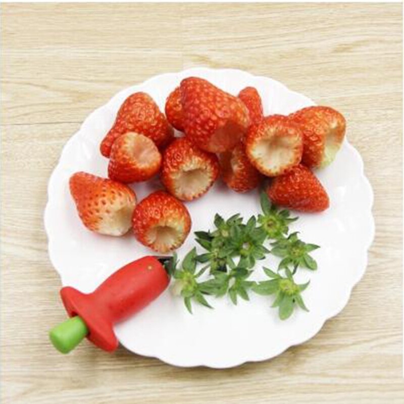 Fraise rouge décortiqueur tomate tiges couteau à fruits fraise haut feuille dissolvant Gadget tige dissolvant Portable outils de cuisine