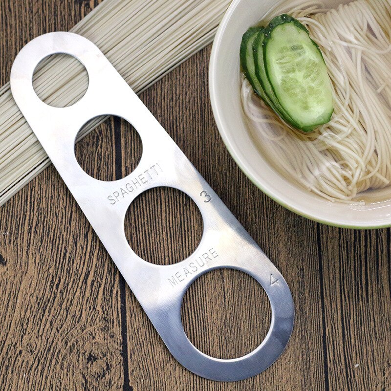Stainless Steel Spaghetti Ruler Noodle Measuring Device Noodle Ruler 4 Hole Kitchen Noodle Tool HFing