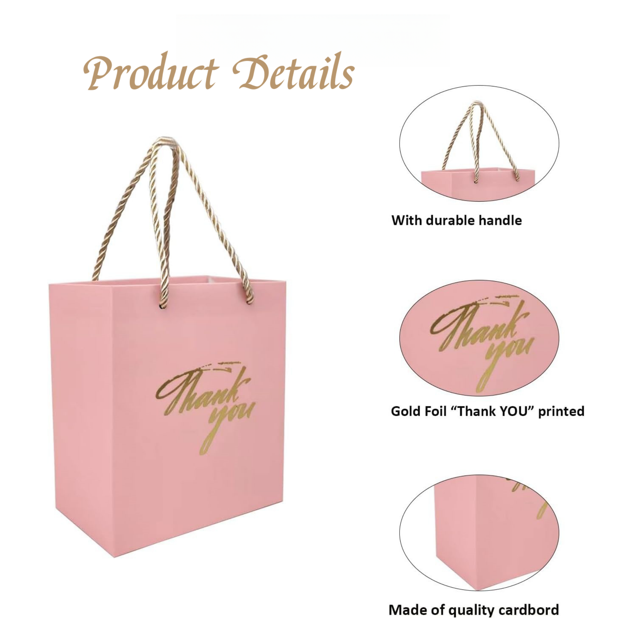 20-50 Pack Huwelijkscadeauzakjes Kleine Dank U Cadeauzakjes met Handvatten Mini Cadeau Papieren Zakken Bulk Babyshower Verjaardagsfeestje Gunsten