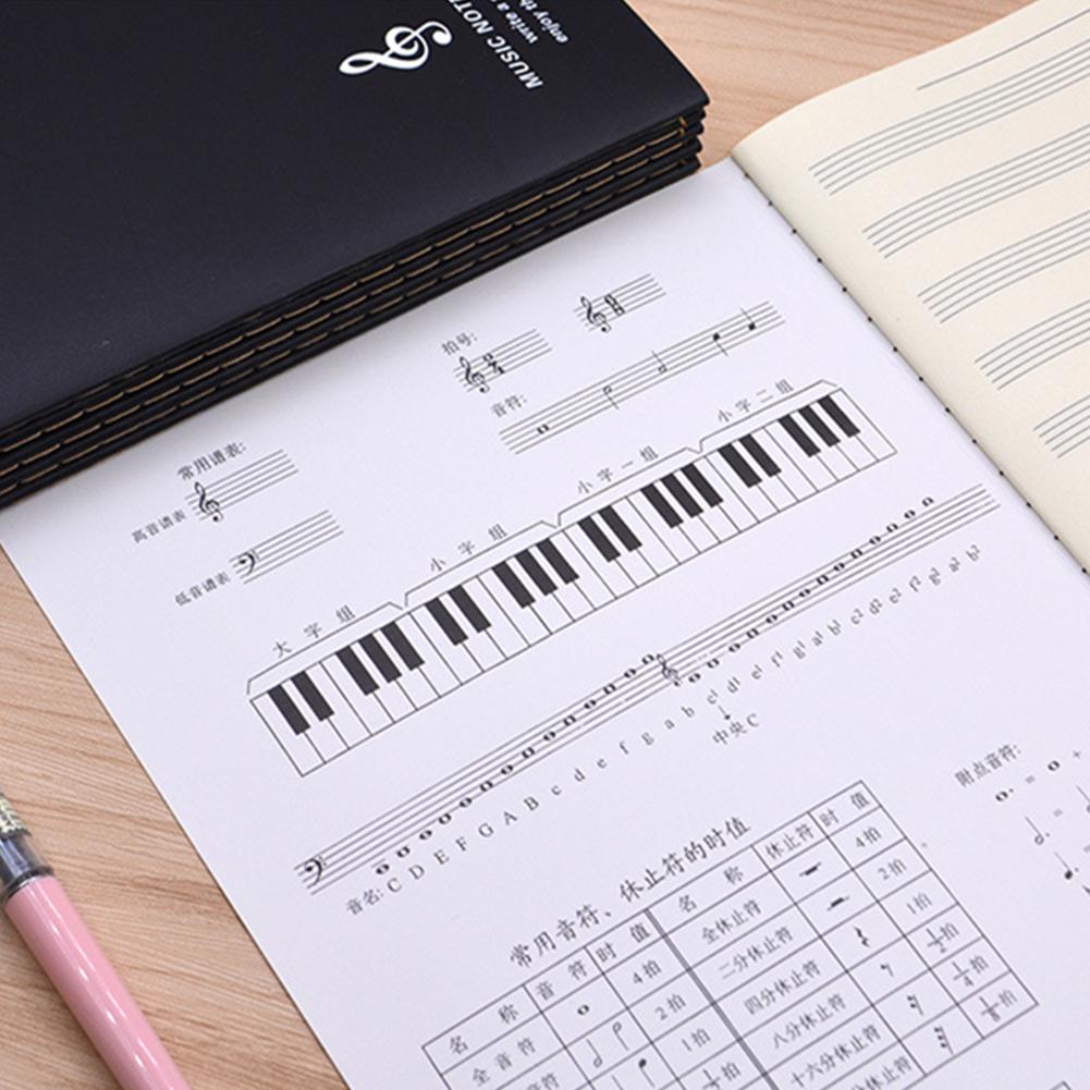 18 Sheets Music Practice Notebook Piano Violin Book Universal Five-line Notebook Random Pattern