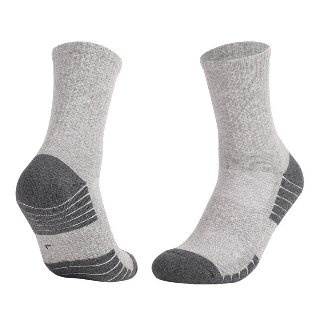 Inverno donna uomo calze da sci termiche cotone più spesso sport Snowboard ciclismo escursionismo calze termiche al ginocchio: light gray / EU 35-38