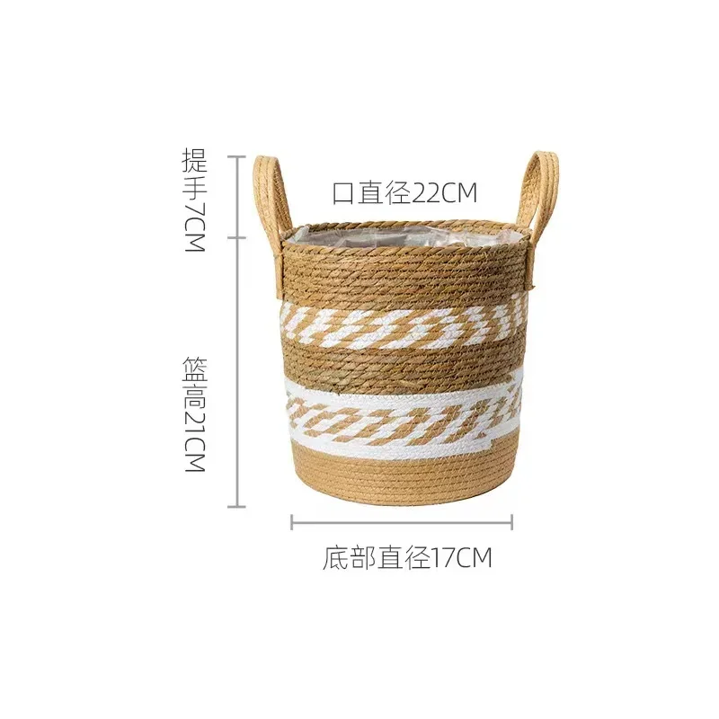 Großer Pflanzgefäß aus natürlichem Seegras, Abdeckung für Blumentöpfe, Pflanzgefäße für den Innenbereich, Blumentöpfe, gewebter Korb, Canasto Decorativo Home Garden Deco: Brown
