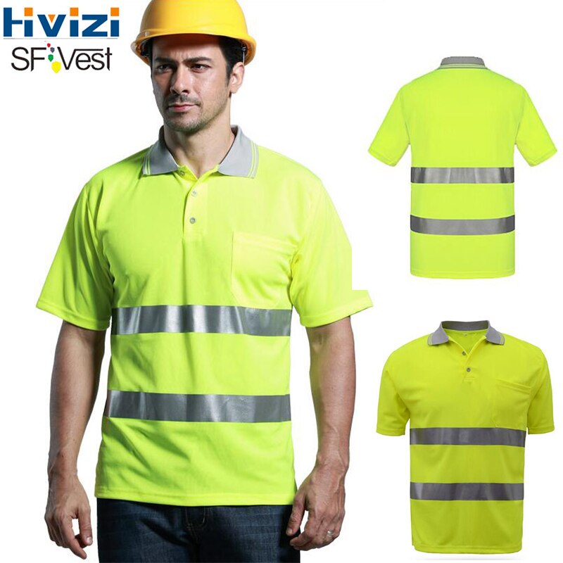 Hivizi Hoge Zichtbaarheid Reflecterende Veiligheid Werk Shirt Zomer Ademend Werkkleding Veiligheid Reflecterende Shirt Logo