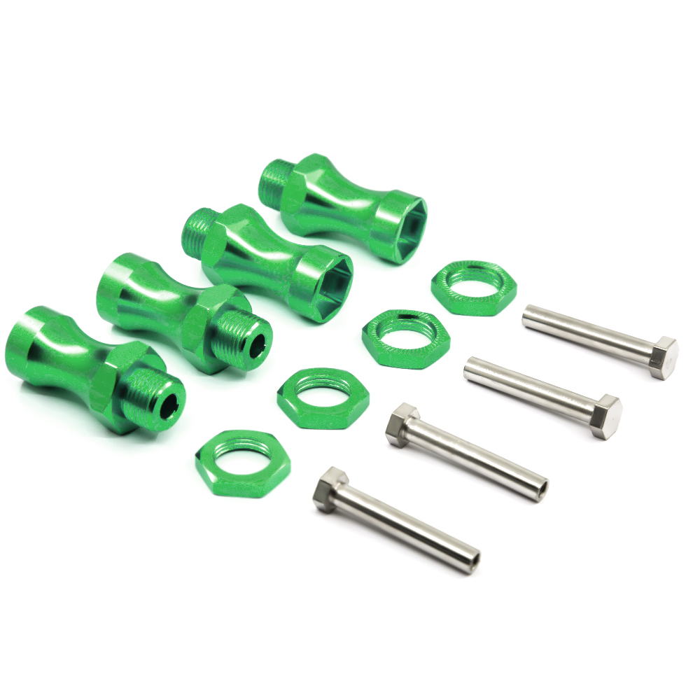 4pcs Wheel Hex 12mm Turn 17mm Lengthened Thickening 30MM Aluminum Adapter HSP 1/10 RC Car Buggy Bigfoot Truck Can Use 1/8 Tires: Orange
