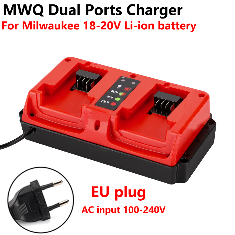 chargeur Portable à double Ports pour batterie au Lithium Milwaukee 18V-20V Rechargeable 48-11-1815 48-11-1820 48-11-1830 chargeur rapide: Or