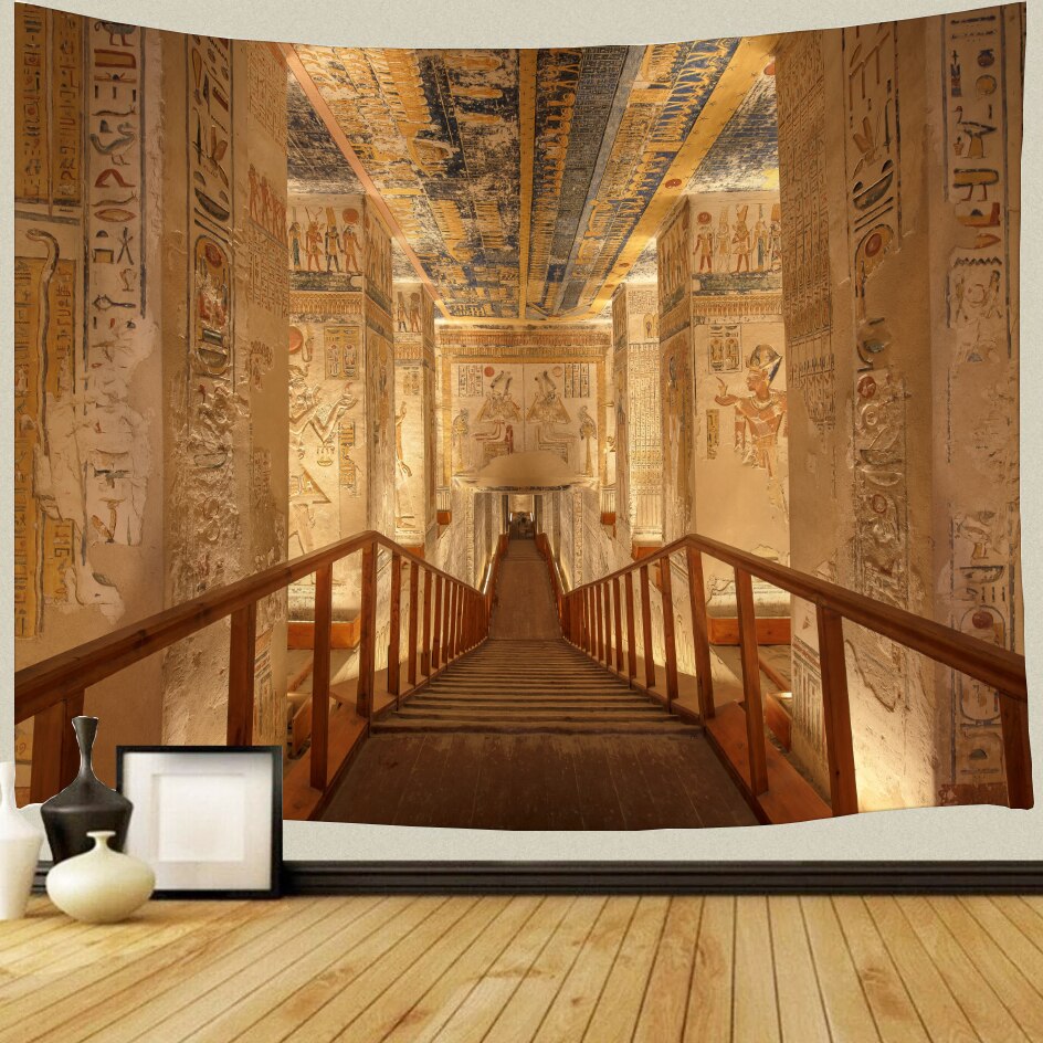 Tapiz de pintura Mural egipcio antiguo, tapices colgantes Vintage, decoración colgante de pared, tapiz para dormitorio, sala de estar