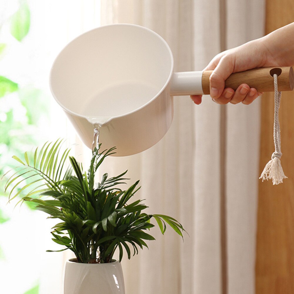 Alerón de agua con mango largo de madera para cocina, cuchara para agua blanca, accesorios para el hogar