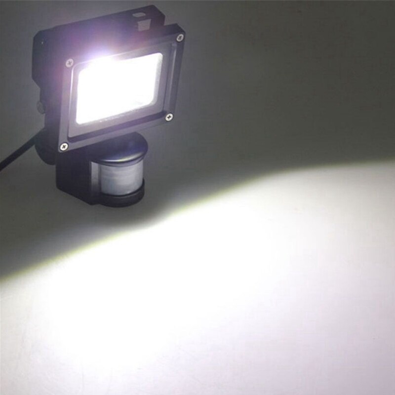 DC/AC12V Input PIR 10W LED Floodlight Indoor Spotlight Solar System Garage Security Motion Sensor warehouse Time Lux Adjustable