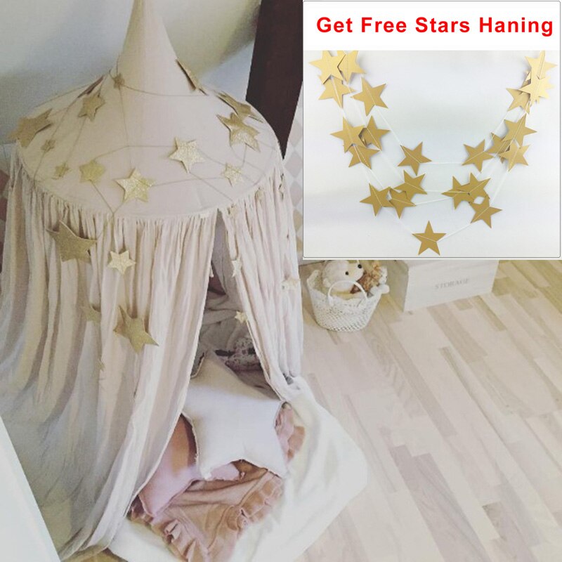 Play House Tenten Voor Kinderen Luifel Bed Gordijn Baby Opknoping Tent Wieg Kinderen Room Decor Ronde Hung Dome Klamboe bed Volant