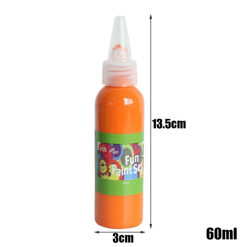 12 couleurs 60ml lavable doigt peinture sécurité et environnement enfants pigments bricolage pigment aquarelle protection dessin W6Z3