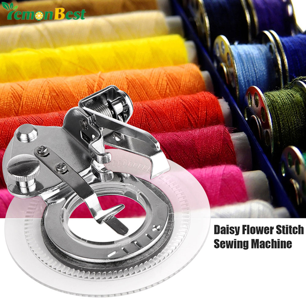 Fancy Flower Embroidery Round Stitch Sewing Machine Accessories Presser Foot Presser Feet For Low Shank Singer Janome Brother