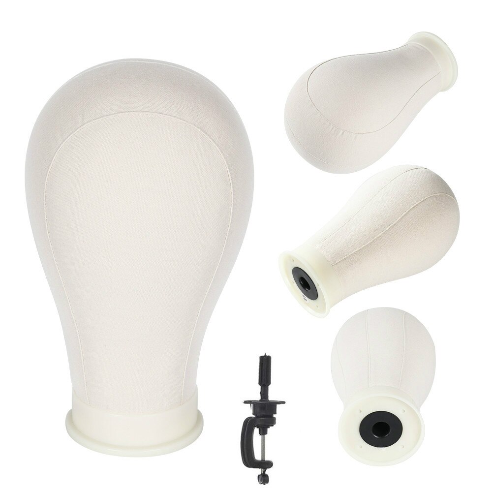 21 "Cabeza de bloque de lienzo para extensiones de cabello pelucas de encaje estilo de exhibición maniquí cabeza soporte para pelucas Fress obtener T Porta agujas