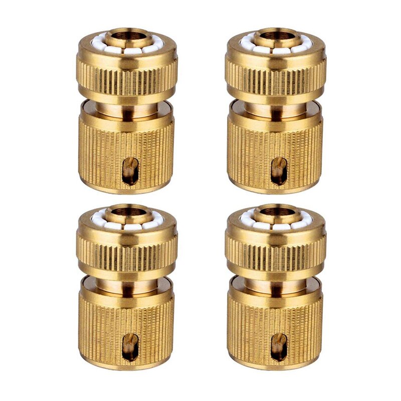 4 pc messing slange kobling slange ende hurtigkobling montering 1/2 tommers slange rør hurtigkobling for hagearbeid hjemme vanning, bilvask