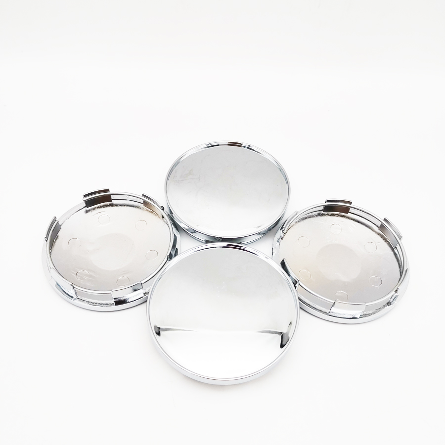 4Pcs Set Universal Chrome Silver Car Wheel Center Hub Caps Covers