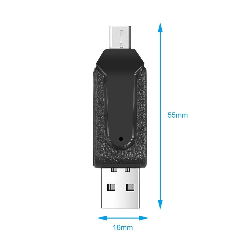 Mini usb adapter 2 i 1 usb otg kortlæser mikro usb otg tf/sd kortlæser til telefonudvidelse headers mikro usb otg adapter