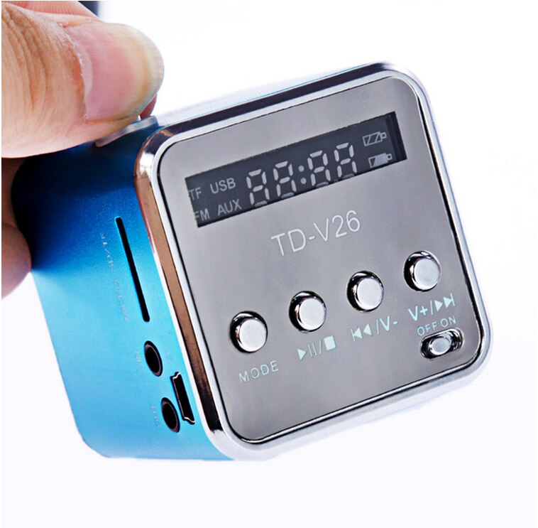 Mini Digital Portable Radio TD-V26 Fm Mini Radio Internet FM Radio speaker USB SD Card Player For Mobile Phone Pc Music Player