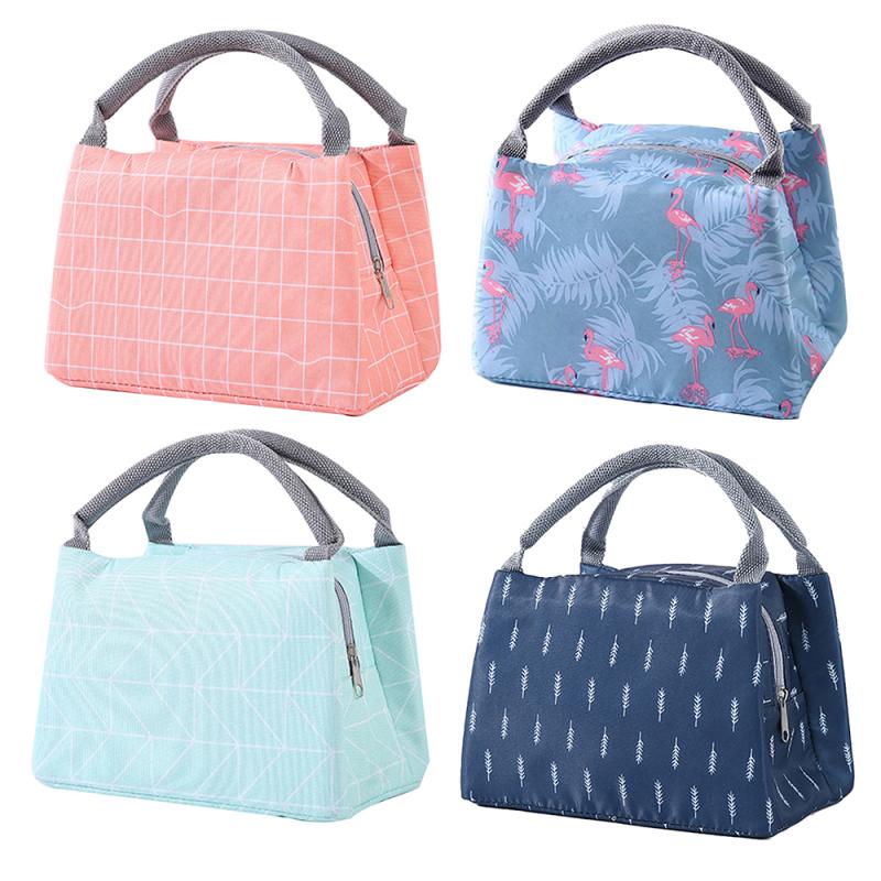 Leisure Vrouwen Draagbare Kleine Lunch Tas Canvas Streep Geïsoleerd Koeltassen Thermische Voedsel Picknick Lunch Zakken Kinderen Lunchbox Tas tot