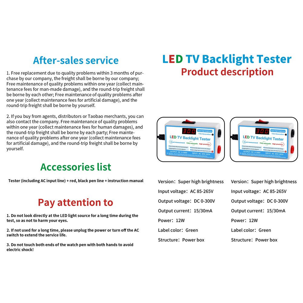 Led Lamp Tester Led Lamp Tv Backlight Tester Multipurpose Led Strips Kralen Test Tool Meetinstrumenten Voor Led Light Lampen