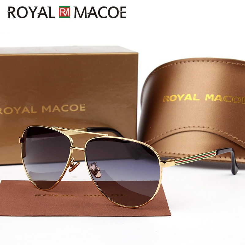 ROYAL MACOE Classic Men Women Sunglasses Polarized Brand Sun Glasses Driving Shield With Case Oculos Lentes