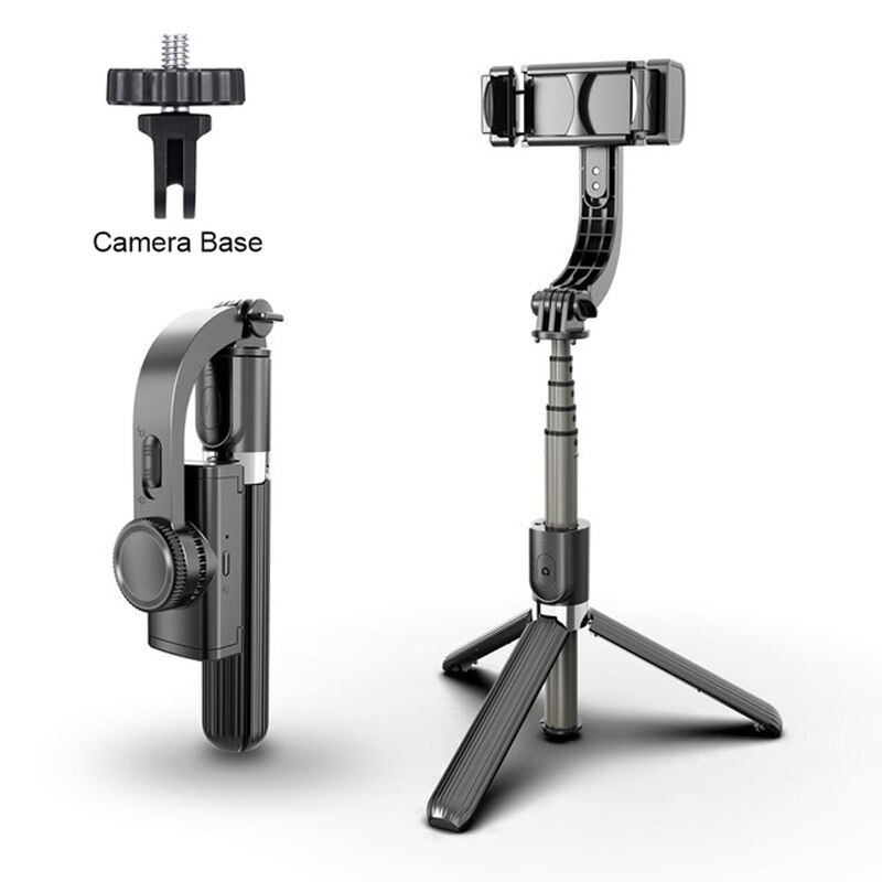 Tripod Gimbal Stabilizer For Phone Mobile Holder Cell Action Camera Smartphone Cellphone Selfie Stick Bluetooth Monopod Gymbal: Style B Black