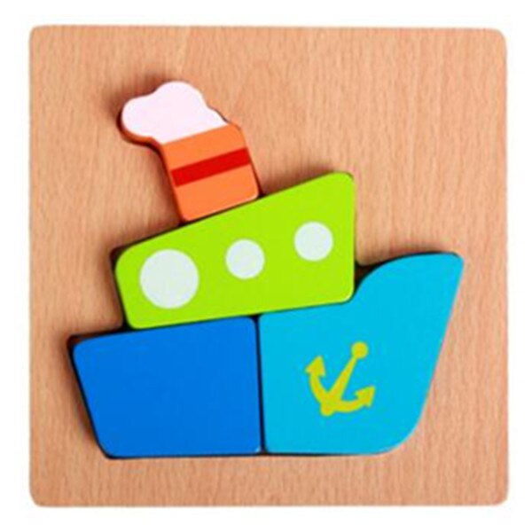 Montessori Toys Educational Wooden Toys for Children Early Learning 3D Cartoon Animal Wood Materials Puzzle Intelligence Jigsaw: 20