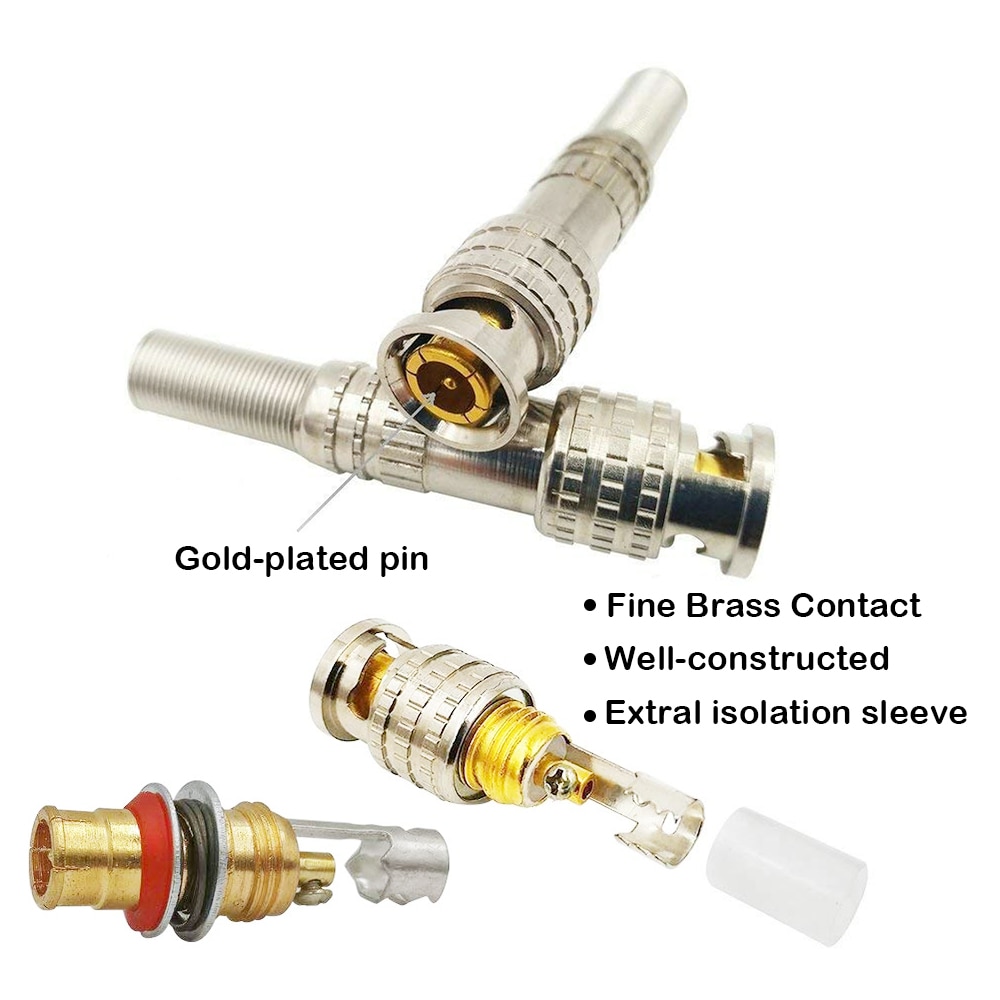JR-B25 male solderless BNC connector for cctv camera system CCTV Monitor Accessories