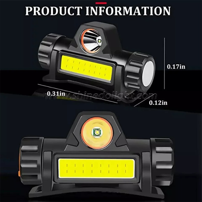 Bærbar mini kraftfuld led-pandelampe xpe+cob usb genopladelig jagtpandelampe vandtæt pandelampe med magnetisk hale