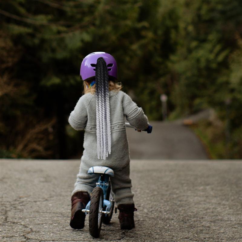 Casco de motocicleta para mujer, trenzas, peluca para cascos de moto