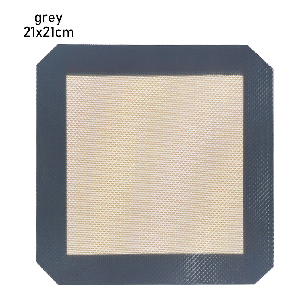 DIY Baking Pastry Silicone Mat For Cookie Bread Biscuits Puff Nonstick Baking Heat Resistant Mat Oven Sheet Liner Kitchen Tools: 21x21cm	grey