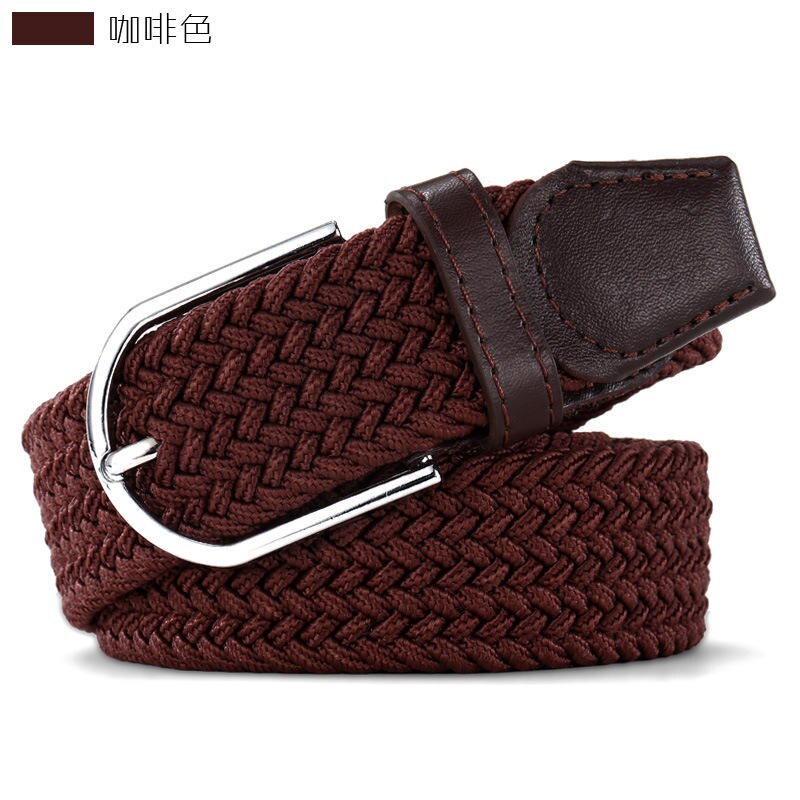 begrenset 110cm Russland uformelt tøye ut vevd belte dame unisex lerret elastiske belter til jeans elastique modellering  f142: Brun