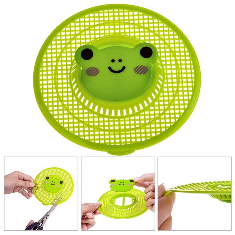 Colector de pelo en forma de rana para baño, cubierta de colador de bañera de ducha, filtro de tapón de lavabo, colador de drenaje para cocina y baño