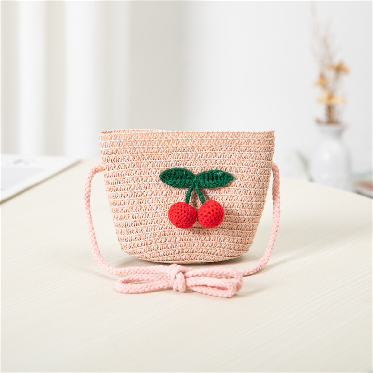 Summer Baby Flower Breathable Hat Straw Hat With Handbag Bags Kids Hat Boy Girls Sun Visor UV protection panama Hat gorras: Khaki