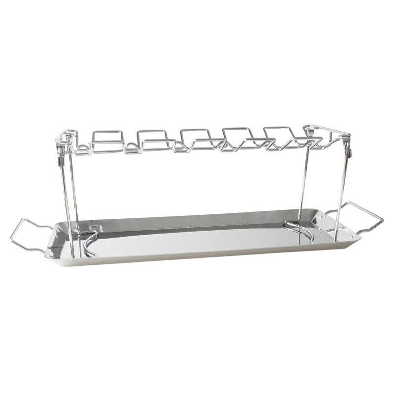 Faroot multi-purpose 14 fack kycklingbensvinge trumsticksställ ugn bbq grill rostfria hopfällbara grillställ