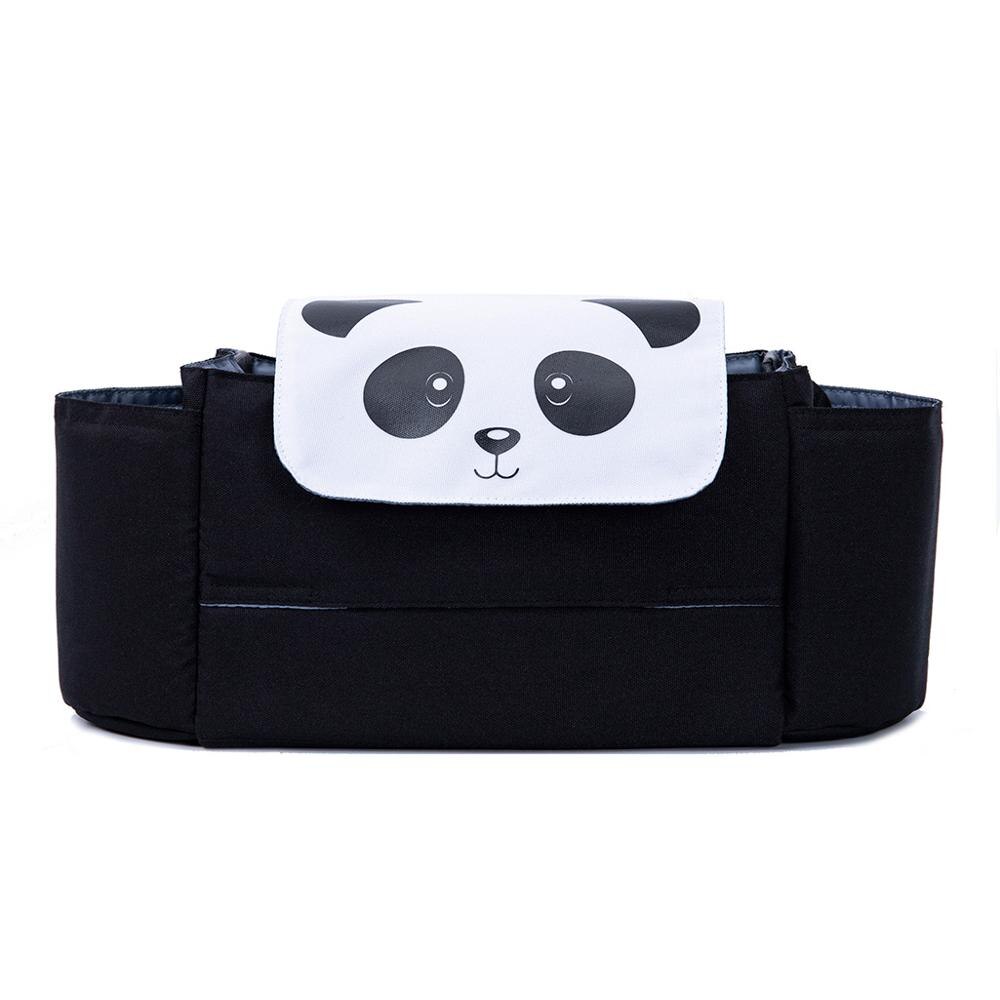 Neue Baby Kinderwagen Windel Tasche Tragbaren Baby Organizer Windel Tasche Für Mutter draussen Kleinkind Kinderwagen Organizer Tasche Für Baby Pflege: panda schwarz