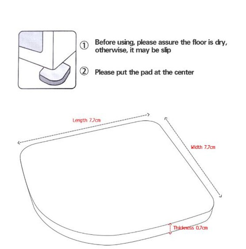 Washing machine shock pads Non-slip mats Refrigerator Anti-vibration pad 4pcs/set