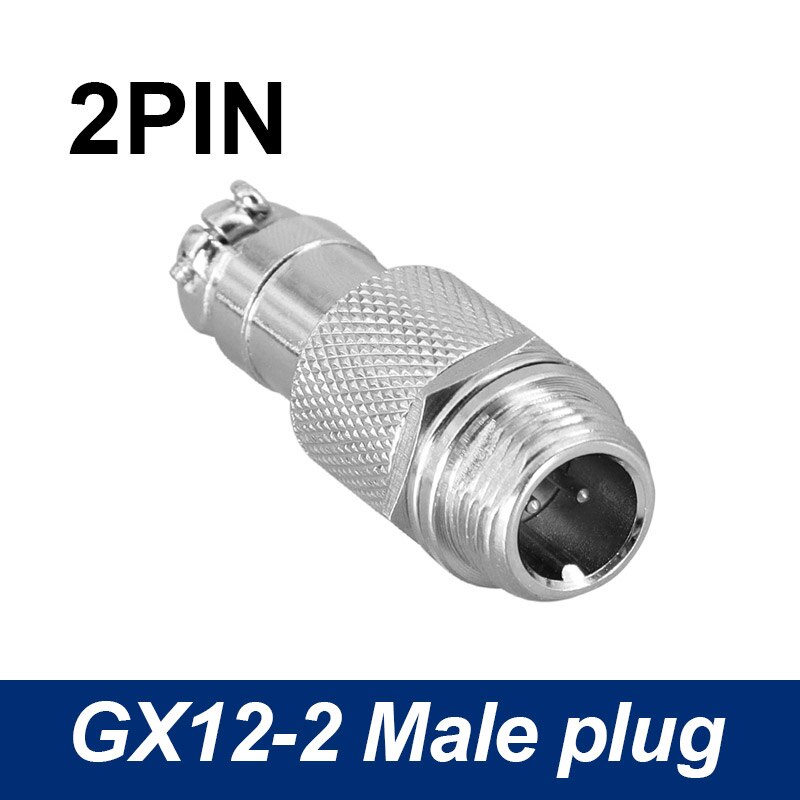 GX12 Aviation butt-joint connector 2pin3pin4pin Male plug push-pull 5pin6pin7pin cable butt joint connector: 2 pin