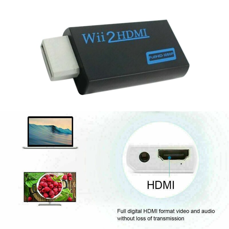 Bærbar til wii til hdmi wii 2 hdmi full hd konverter o output adapter tv