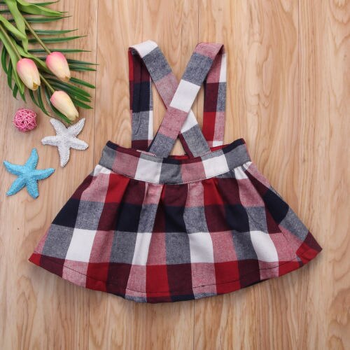 Toddler Baby Kid Girls Plaid Skirts Summer Spring Children Girls Costumes