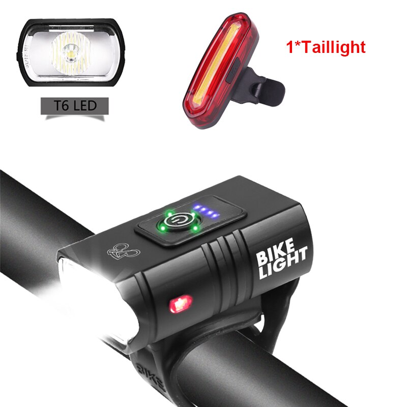 Fiets Licht 2T6/T6 Usb Oplaadbare 1000Mah Fiets Licht IPX5 Waterdichte Led Koplamp Met Achterlicht Fiets Accessoires: B