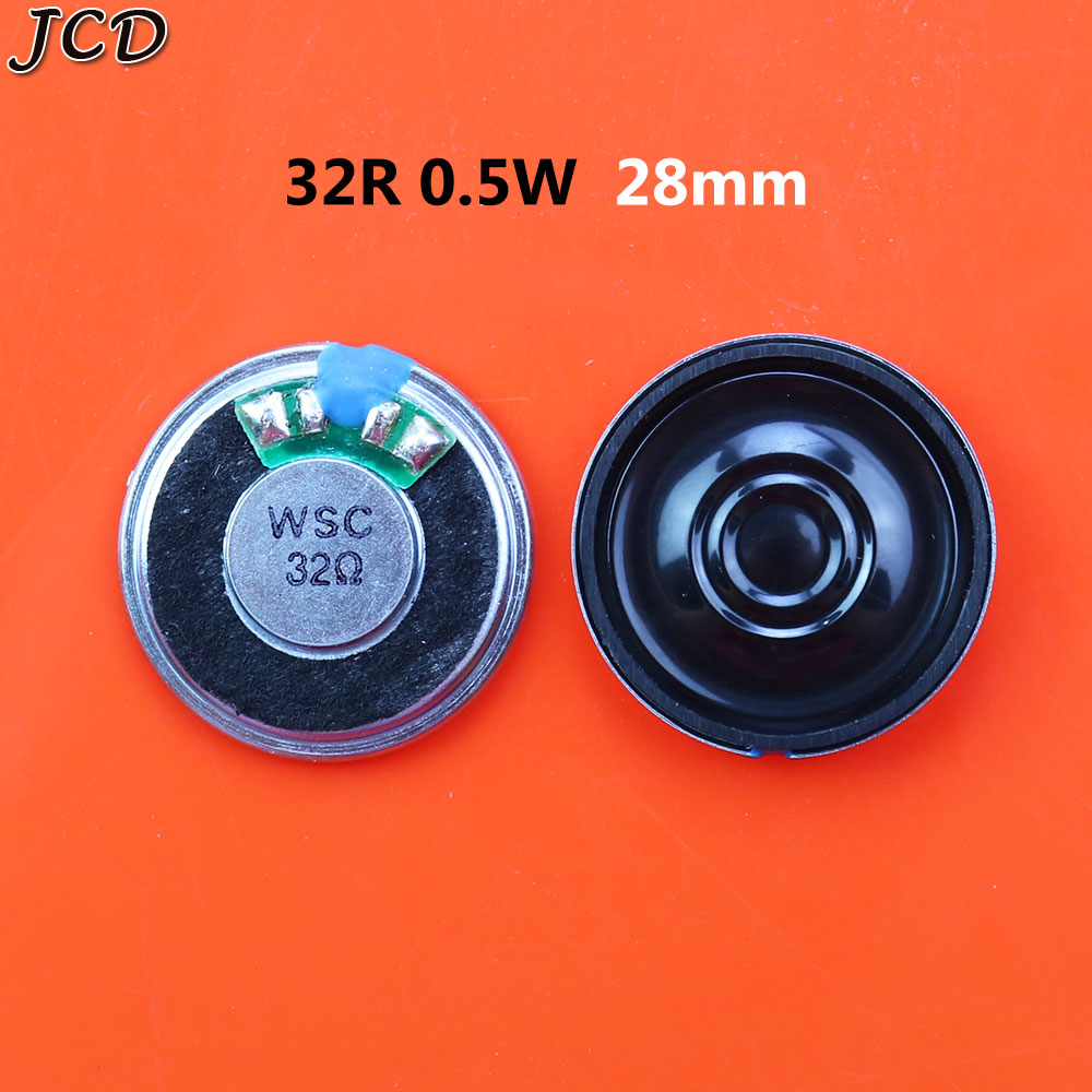 JCD 1pcs Ultra-thin speaker 32 ohms 0.5 watt 32R 0.5W speaker Diameter 23mm 28mm 36mm 40mm 50mm 57mm Loudspeaker