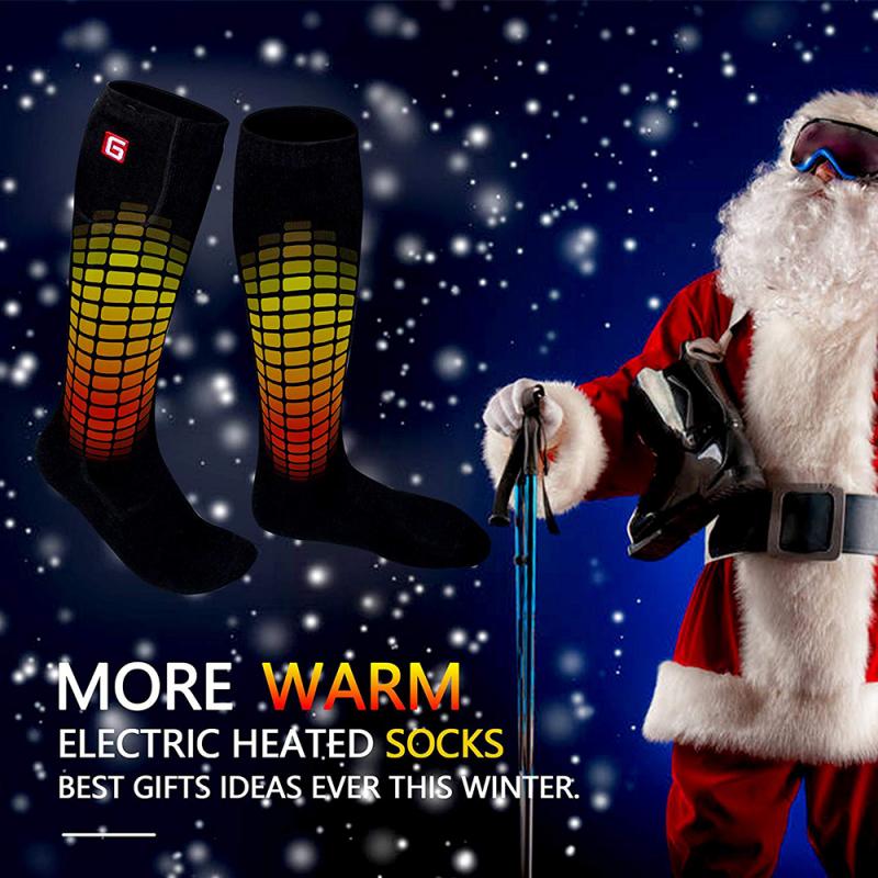Elektrisk opvarmet sok genopladeligt batteri fødder fod vinter varmere varmestrømper opvarmelige sokker med 3 temperaturniveauer