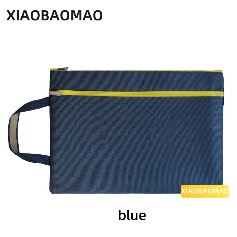 A4 Document File Bag Double-layer Large Capacity Canvas Student Stationery Bag Business Document Organizer Filing Products