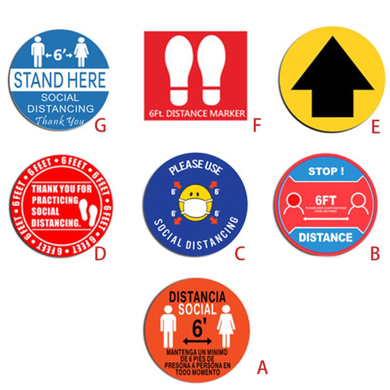 Sociale Distantiëren Stickers Vloer Teken Veiligheid Behouden 6 Voet Afstand Sticker Voor Supermarkt School Ziekenhuis Metro