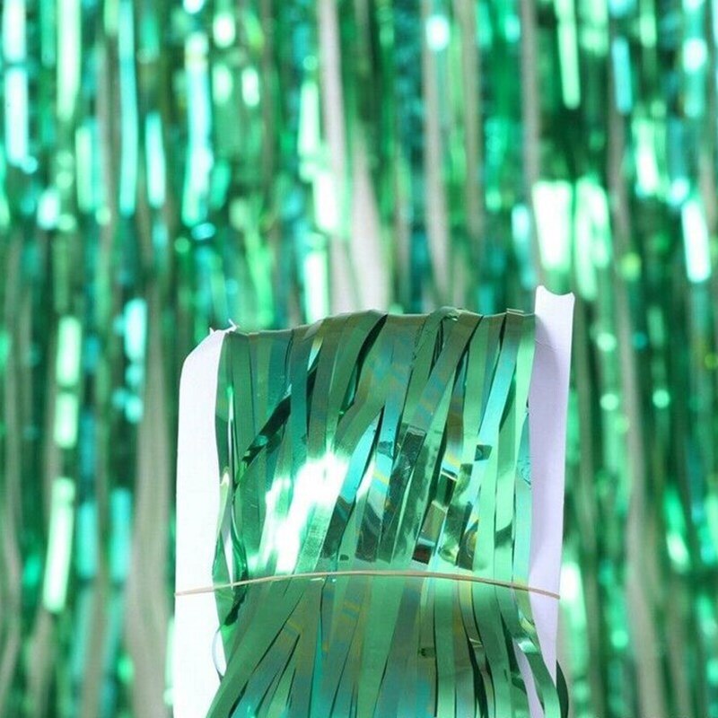 2M Metallic Foil Fringe Shimmer Backdrop Wedding Party Wall Decoration Photo Booth Backdrop Tinsel Glitter Curtain Gold: B